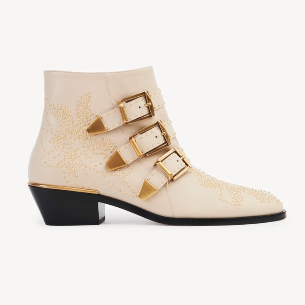 CHLOE Susanna short boot in tan size 38